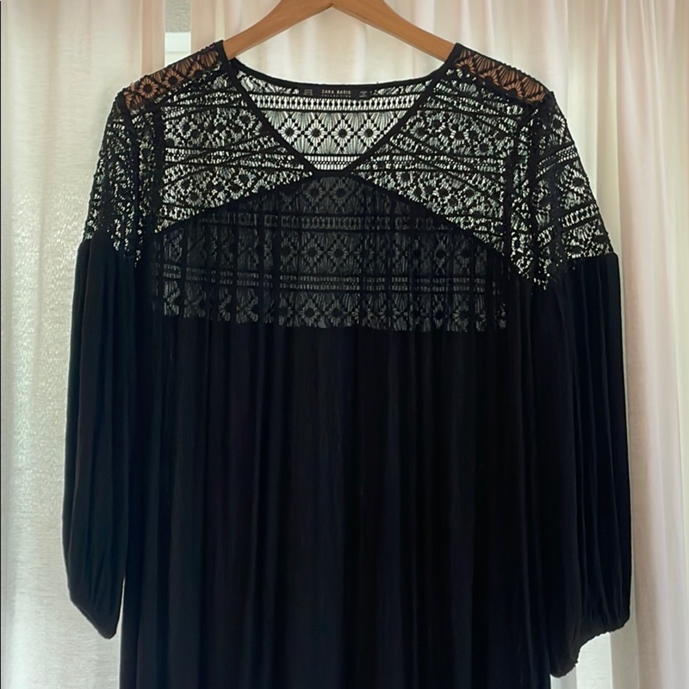 Zara black midi dress